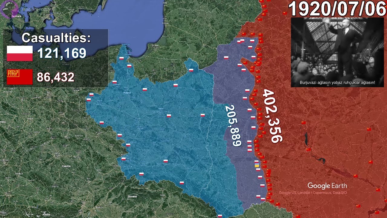 The Polish-Soviet War using Google Earth
