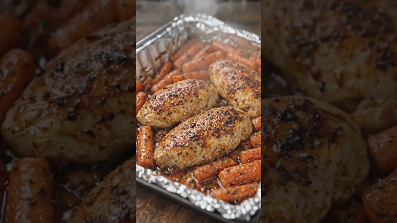 4-Ingredient Baked Chicken & Carrots 🍗🥕