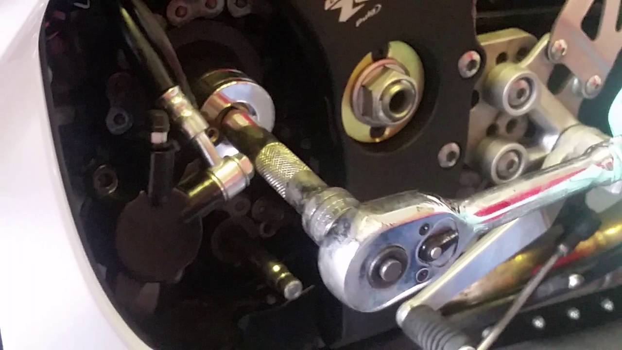 Easiest way to remove the front sprocket nut off a motorcycle