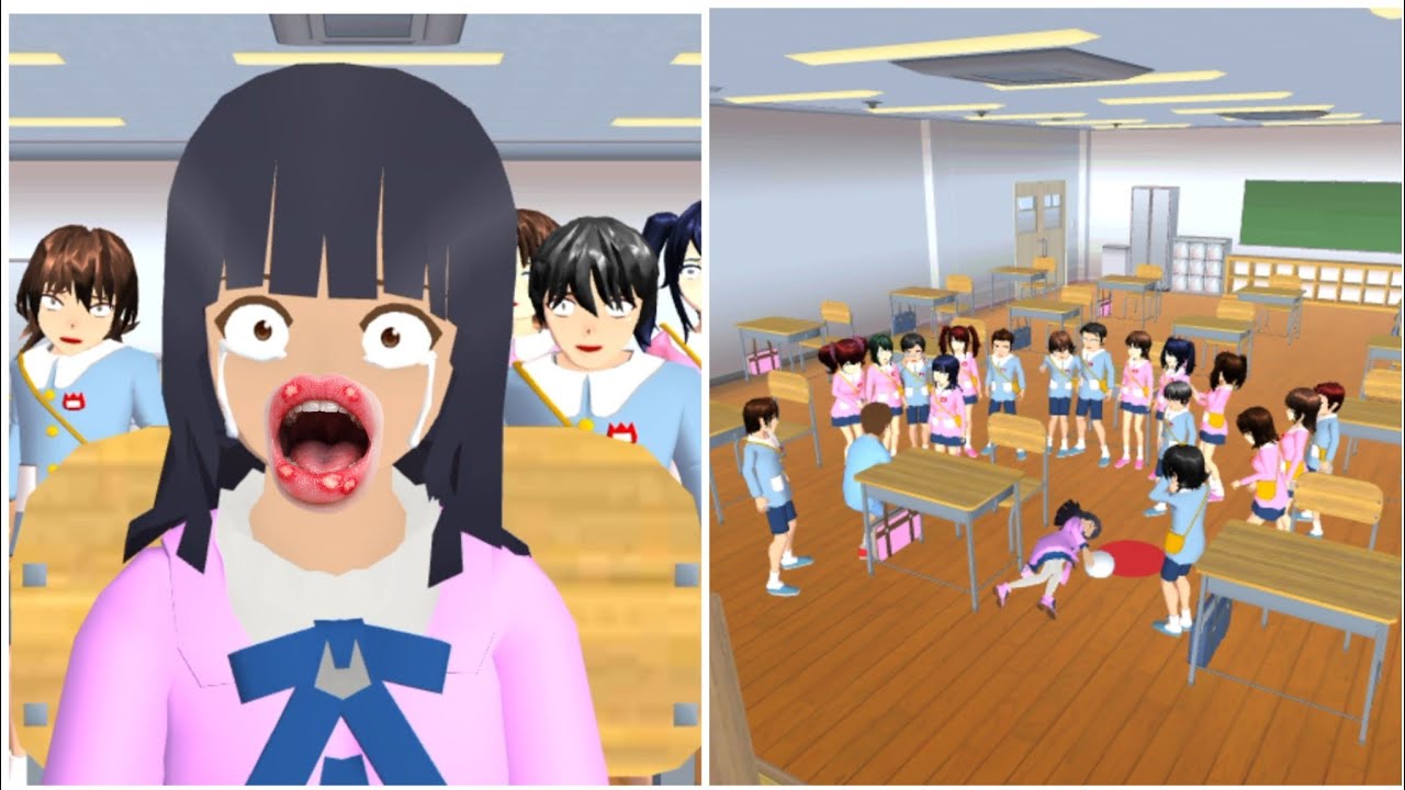 BIBIR ANGEL BANYAK SARIAWAN NANGIS NANGIS DI SEKOLAH || SAKURA SCHOOL SIMULATOR DRAMA