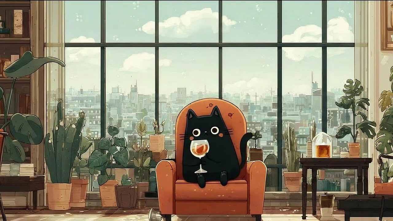 Black Cat’s Penthouse 🌃 | Smooth LoFi Jazz for Late Night Focus & Luxury Chill
