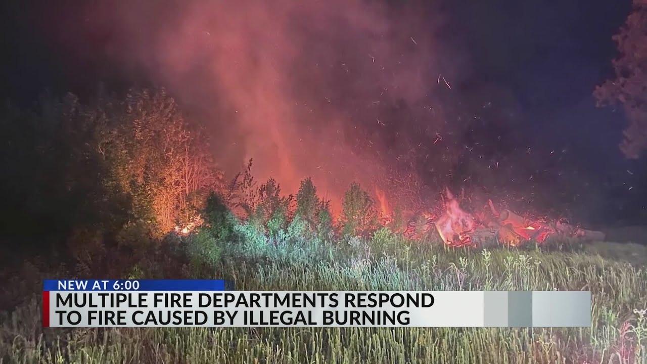Crews respond to fire caused by illegal burning