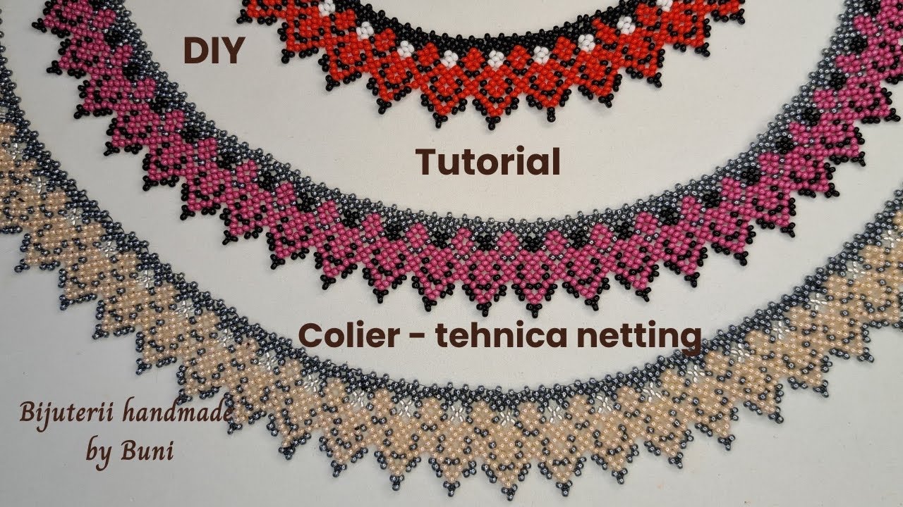 Cum se face un colier din margele cu tehnica netting / netting necklace tutorial