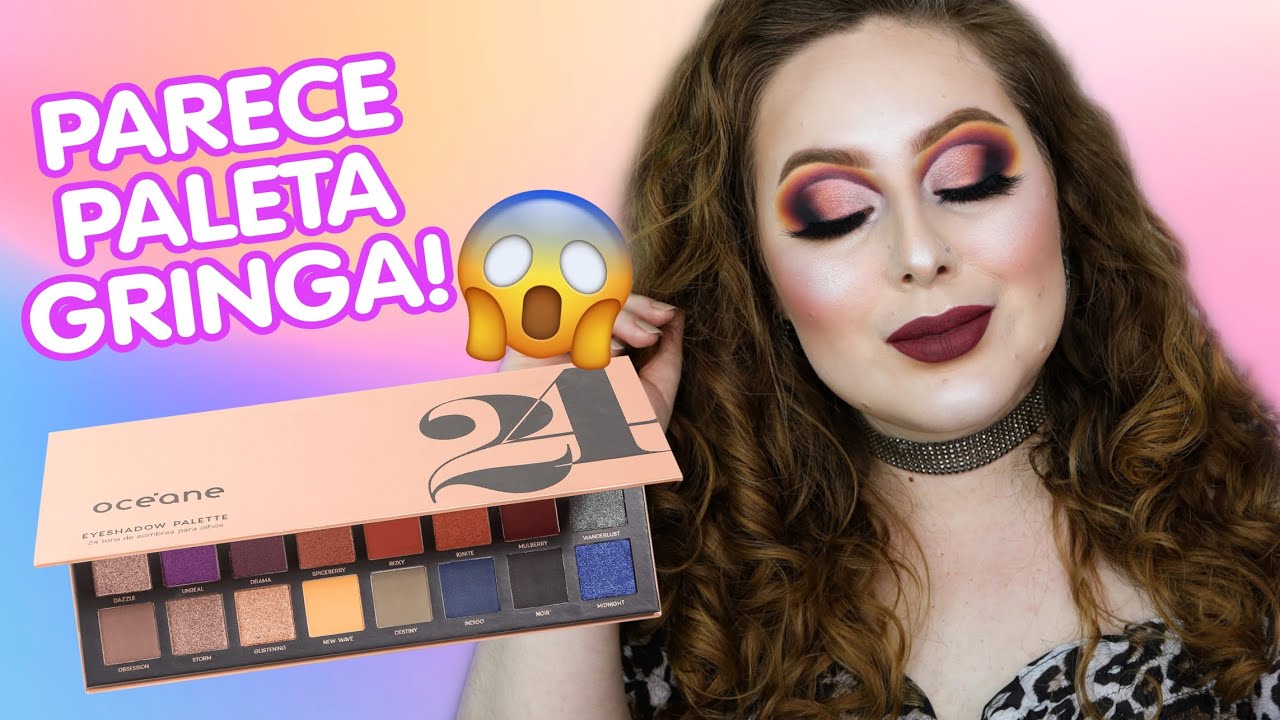 MAQUIAGEM CUT CREASE TESTANDO PALETA 24 CORES DA OCÉANE