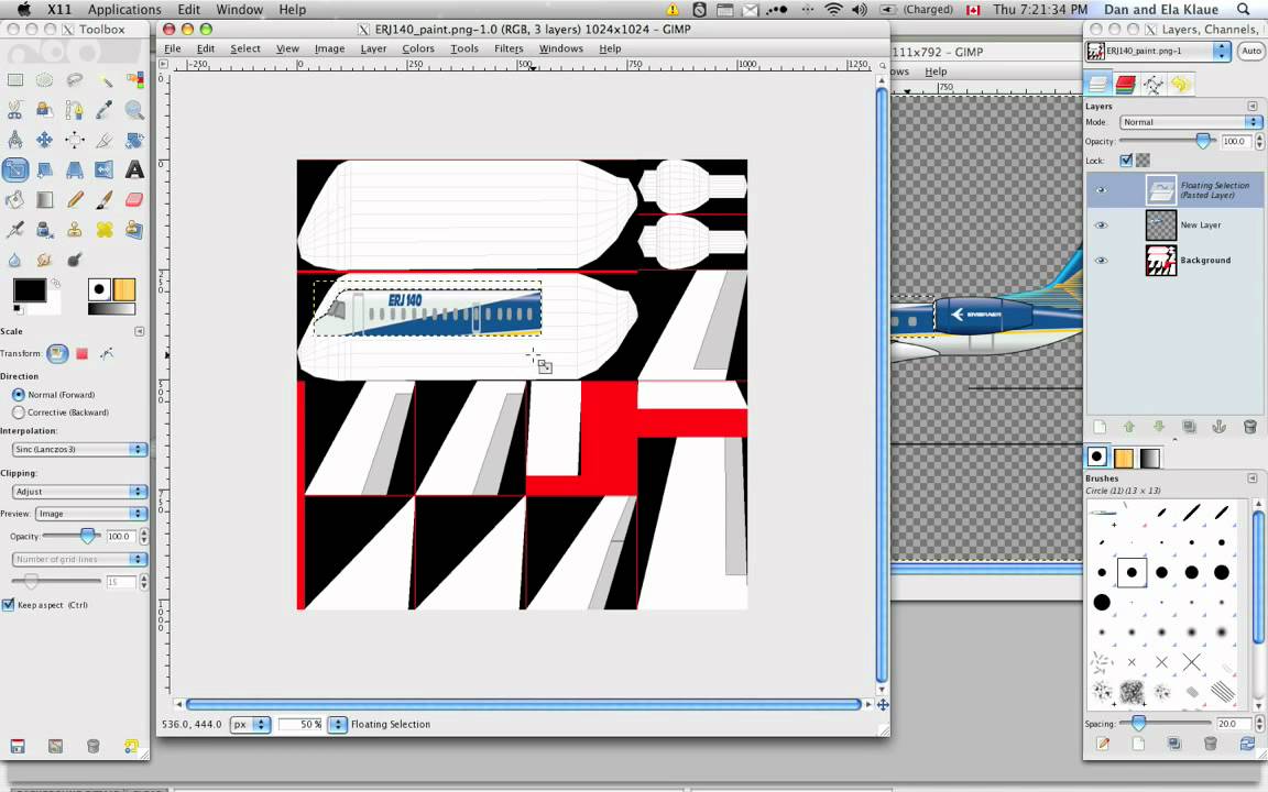PlaneMaker Tutorial 10: Painting the Plane with GIMP