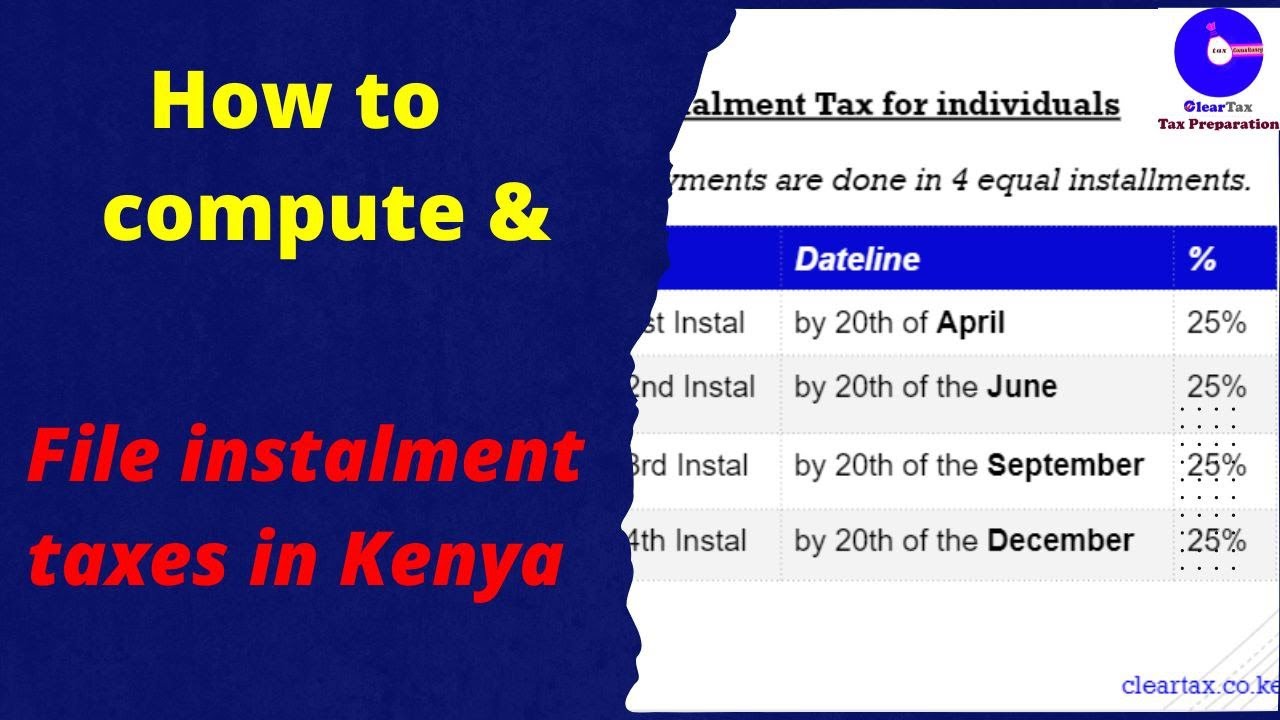 How to compute file and pay for instalment tax on itax in Kenya