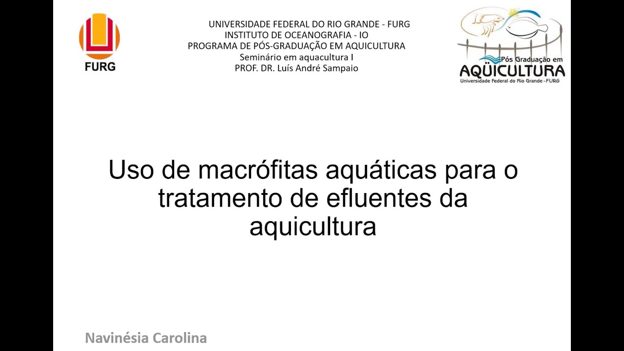 Uso de macrófitas aquáticas para o tratamento de efluentes da aquicultura