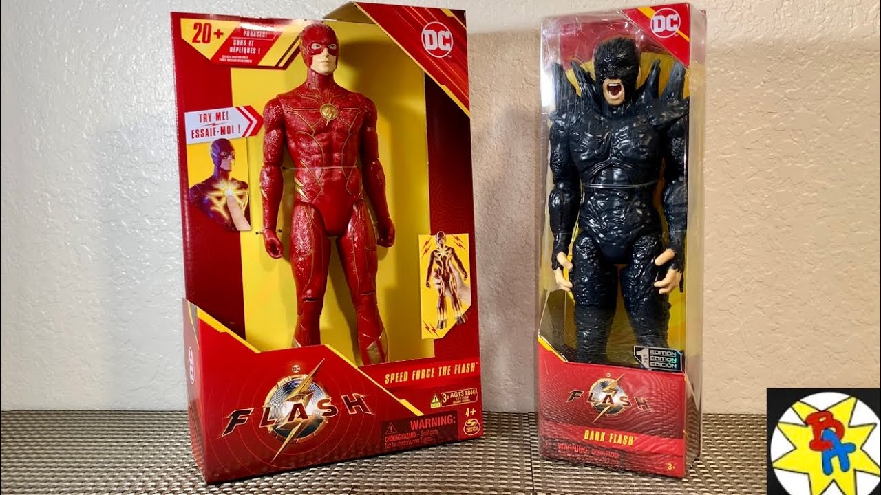 The Flash 2023 Spin Master 12” Figures Speed Force The Flash Dark Flash DC Comics