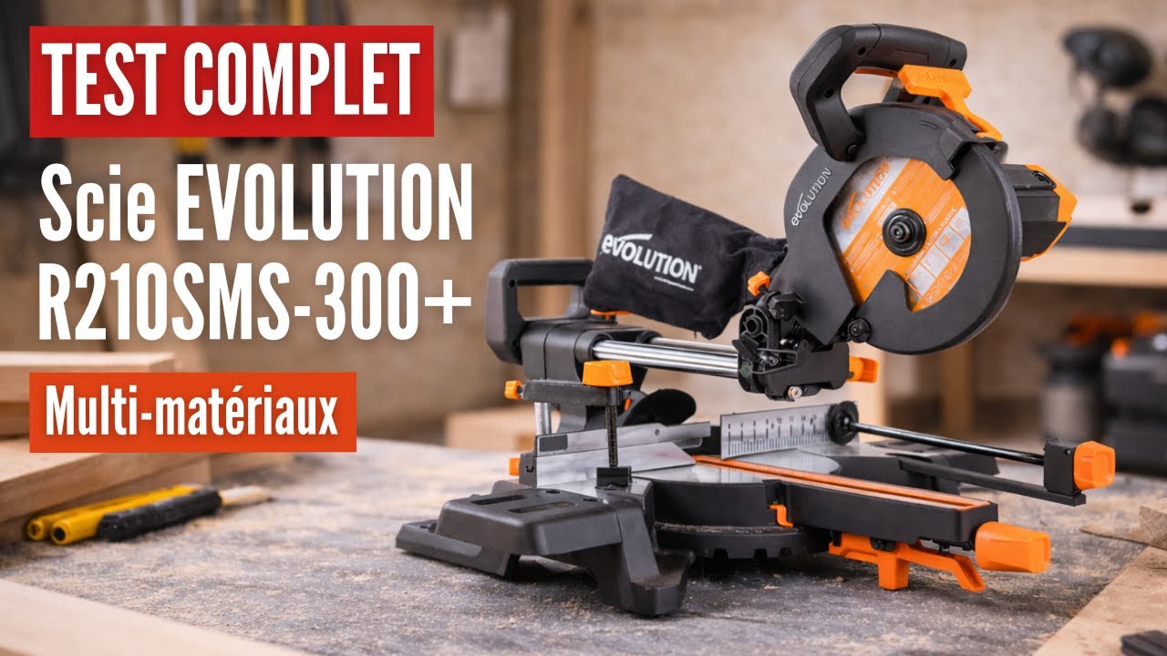 Scie à onglet radiale EVOLUTION multi-matériaux R210SMS-300+ 🔧 Test complet & utilisation