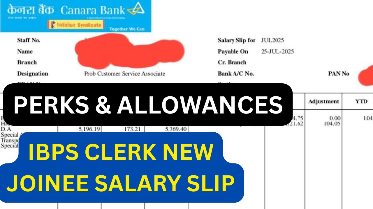 IBPS CLERK LATEST SALARY SLIP 2025 | Full Salary Breakdown, In-Hand, Perks & Allowances!