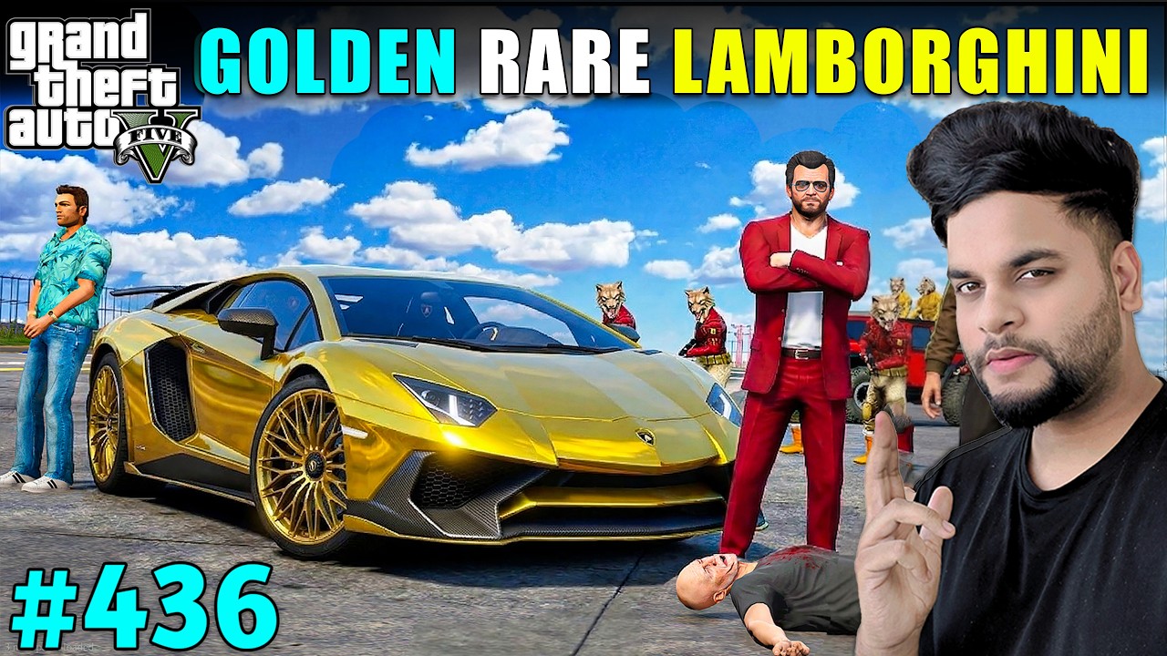 MICHAEL GOT RARE GOLDEN LAMBORGHINI FROM A RACE | GTA V GAMEPLAY #436 | GTA 5
