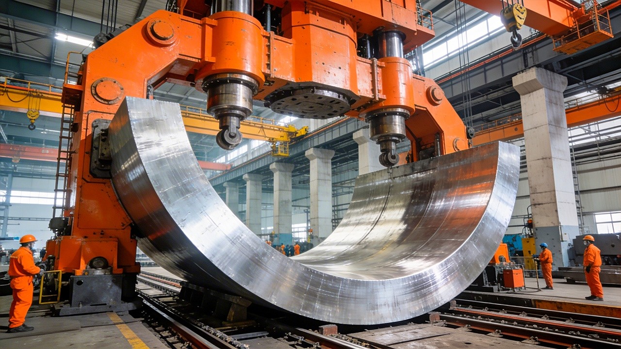 How 50-Ton Steel Plates Are Bent In Factory