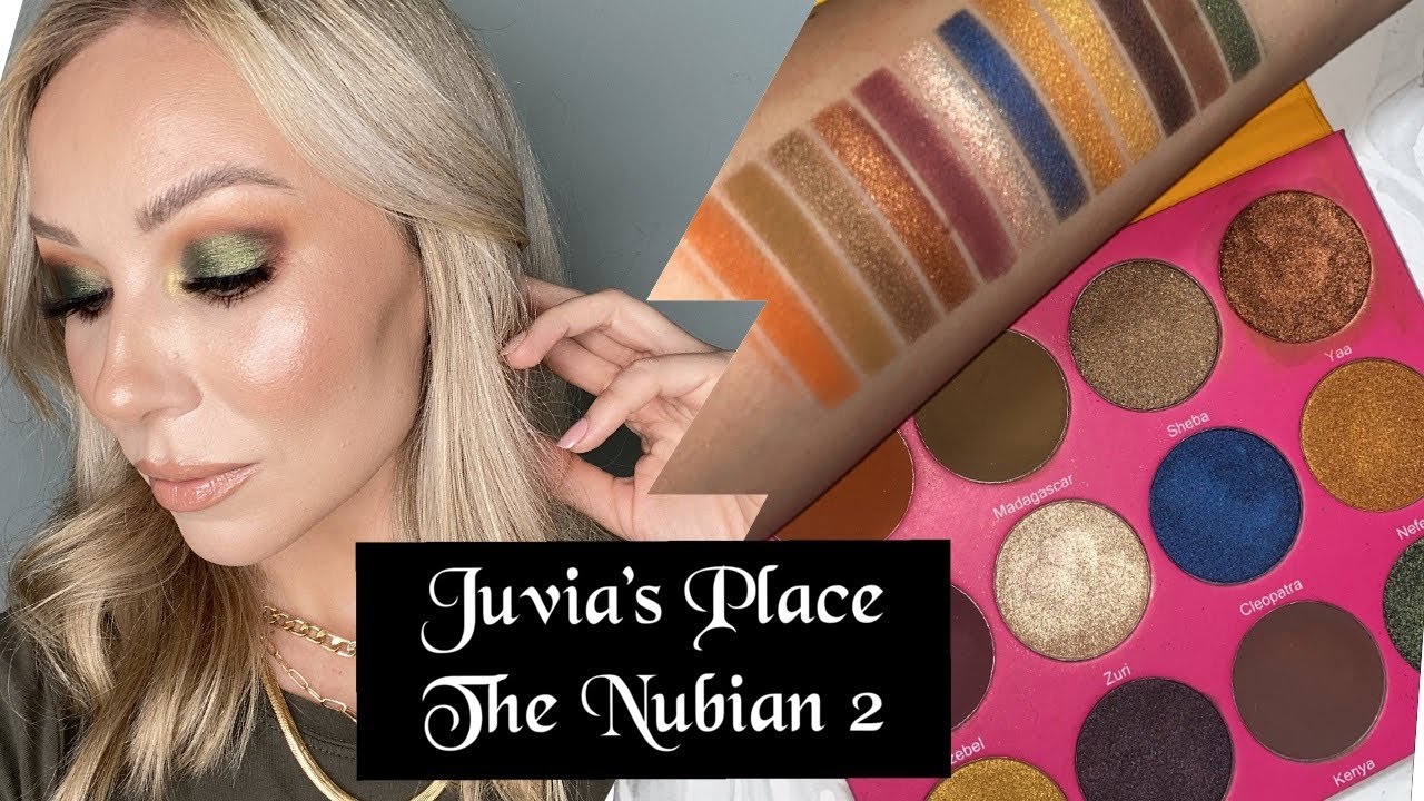 Juvia&rsquo;s Place the Nubian 2 Eyeshadow palette Green Eye Makeup Look / Eve Pavlova