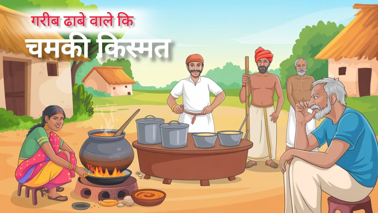 गरीब ढाबे वाले कि चमकी किस्मत। Gareeb dhabe wala। Cartoon kahani hindi, moral stories in hindi, VKTV