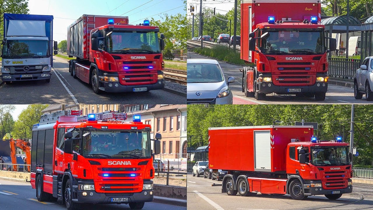 [HALLENBRAND] EINSATZ FEUERWEHR KARLSRUHE | HLF & DLK & DOPPEL-WLF AB-SLM & AB-L&Uuml;FTER
