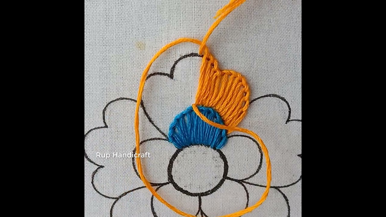 Basic Hand Embroidery | very easy Buttonhole stitch amazing  florar design needle work #embroidery