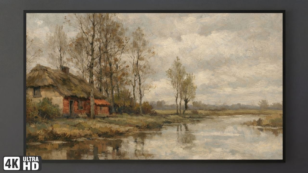 Turn Your TV Into Art | Country Cottage Landscape | Vintage Oil Painting 4K UHD