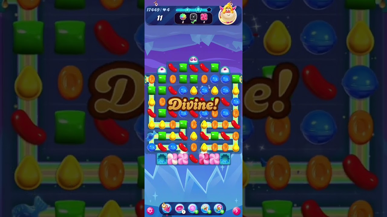Candy Crush Saga Level #17449. Three sugar stars.