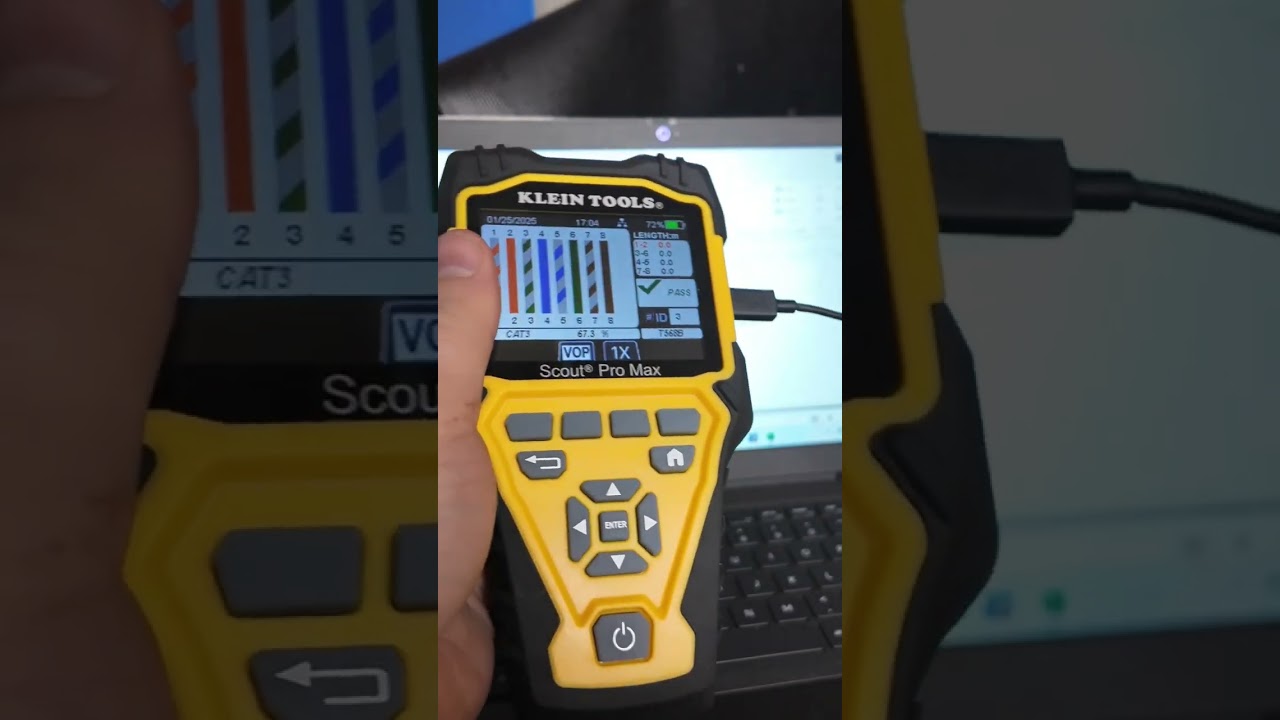 Uploading cat 5e tests results to laptop