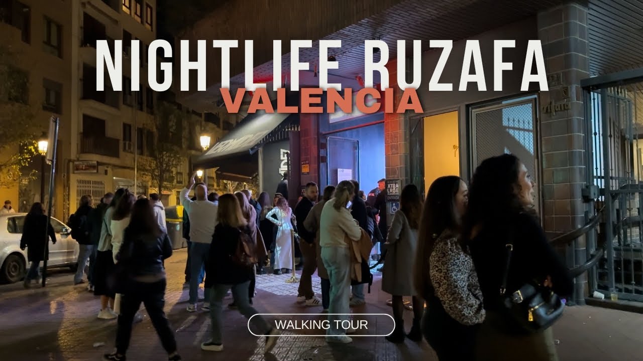 Nightlife Ruzafa in Valencia, Spain Walking Tour 4K