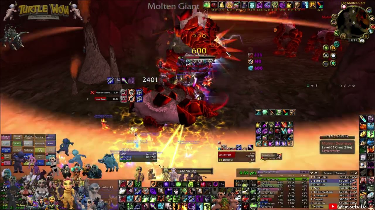 TurtleWoW Molten Core Ambershire 8/2/25 Affliction Warlock POV