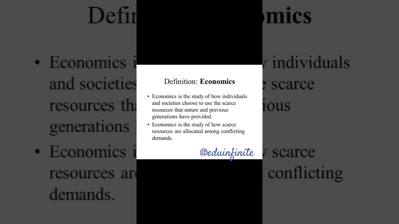 What is economics? #economics #definition #study #shorts #youtubeshorts