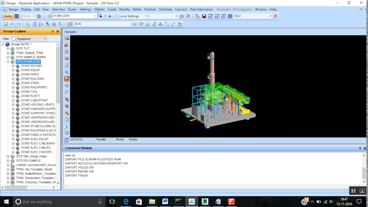 Creating a Navisworks review file from PDMS model