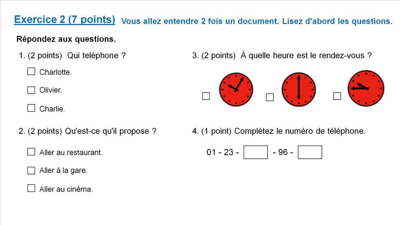 DELF A1: Examination