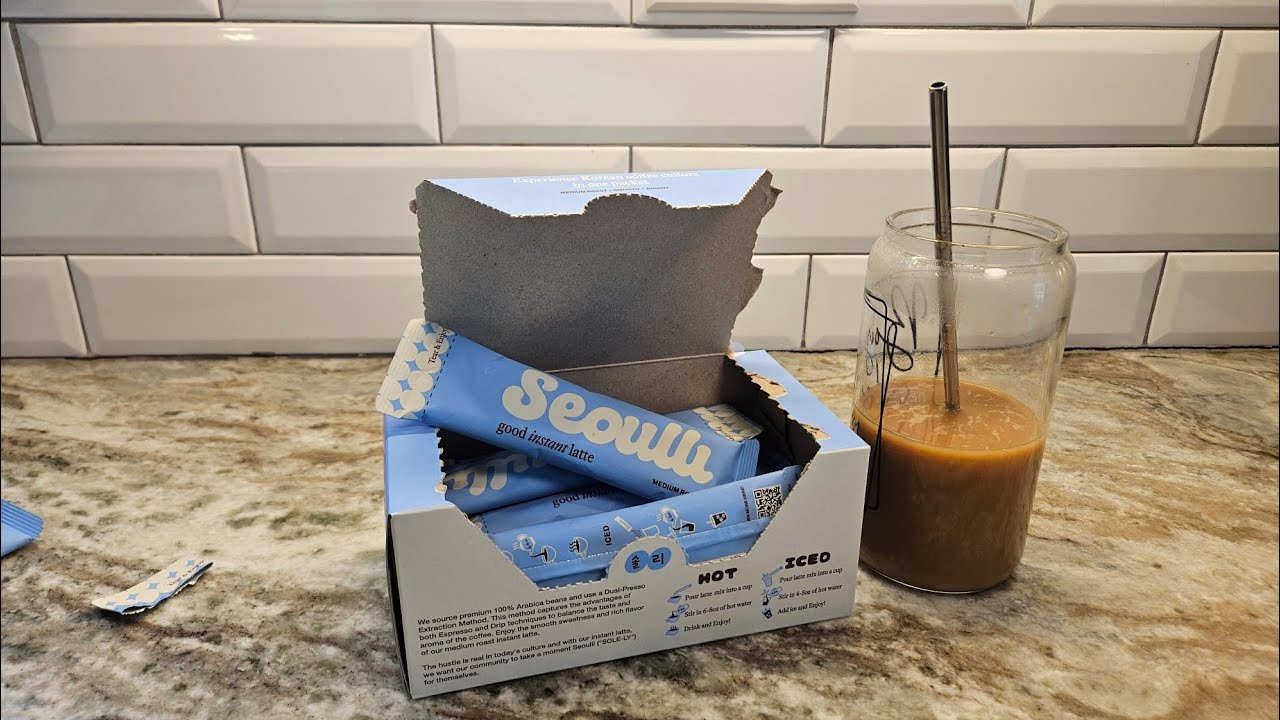 Seoulli Korean Instant Latte, Premium 3-in-1 Coffee Sticks with Arabica Beans & Organic Brown Sugar