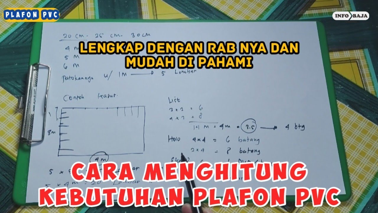 cara menghitung kebutuhan plafon pvc lengkap dengan RAB nya