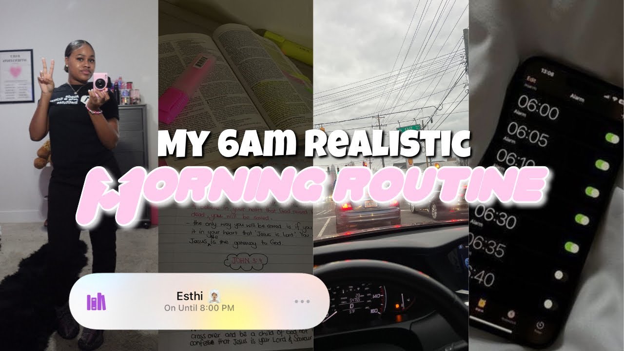 my REALISTIC 6AM school morning routine | skincare, grwm, drive w me, playlist
