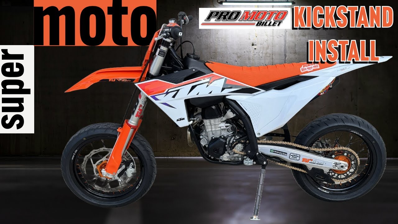 23 KTM 450 SX-F SuperMoto  build billet kickstand install
