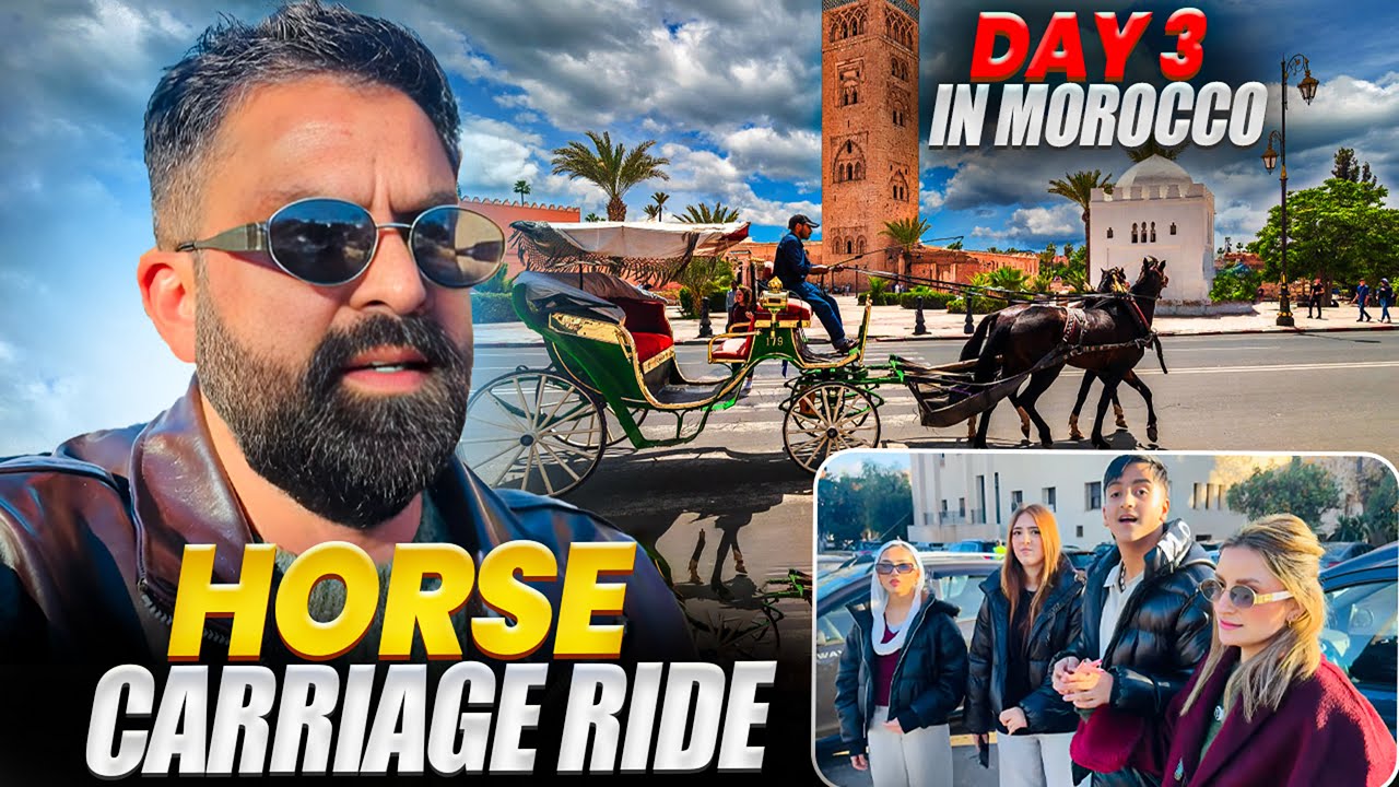 Horse carriage ride around Marrakech old town | Day 3 in Morocco 🇲🇦 | The cheezy family Travels 