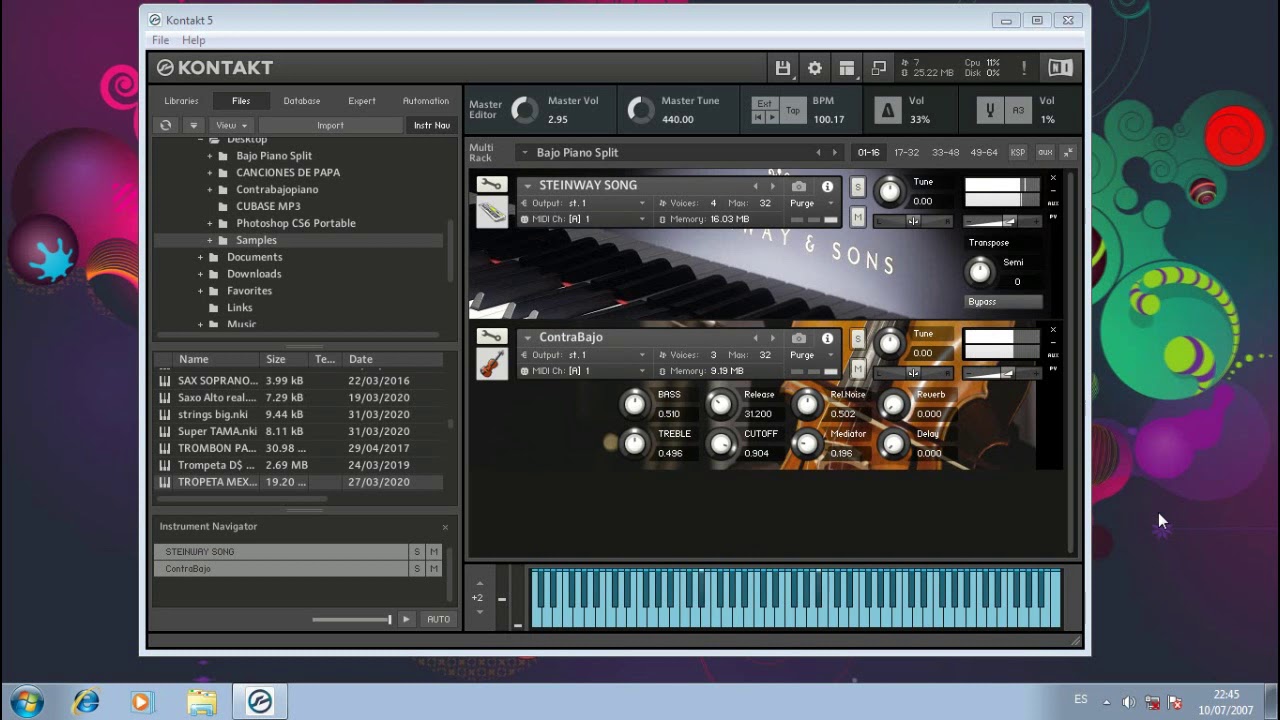 BAJO- PIANO  SPLIT para kontakt  by Carlos Mason