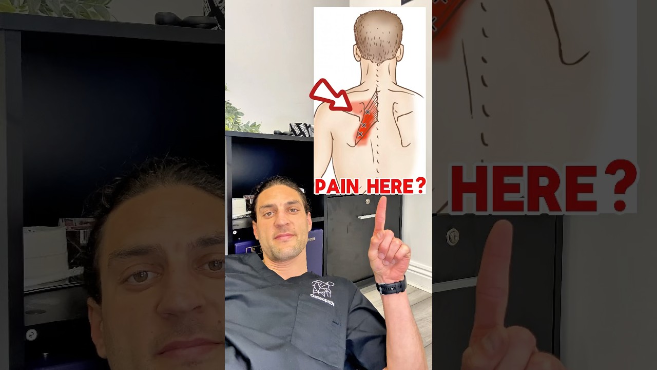 Pain between shoulder blades?💥💯🤩 #physicaltherapy #rhomboidstretch #balancedmotionclinic