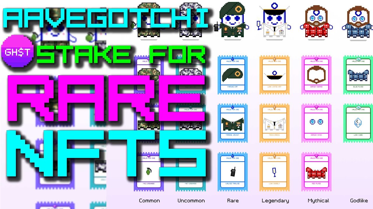 AAVEGOTCHI - RARE NFTS - HOW TO STAKE GHST TOKENS FOR RARE NFTS!!
