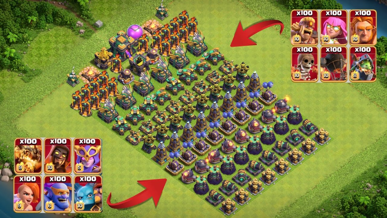 Impossible Base Formation vs Super Troops ( Part 3/3 ) | Clash of Clans