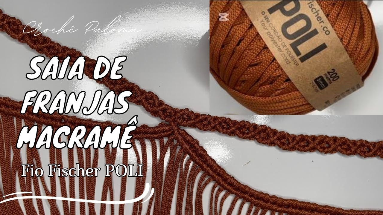Saia de macramê com franjas linda e fácil #passoapassodecroche #passoapasso  por@crochepaloma