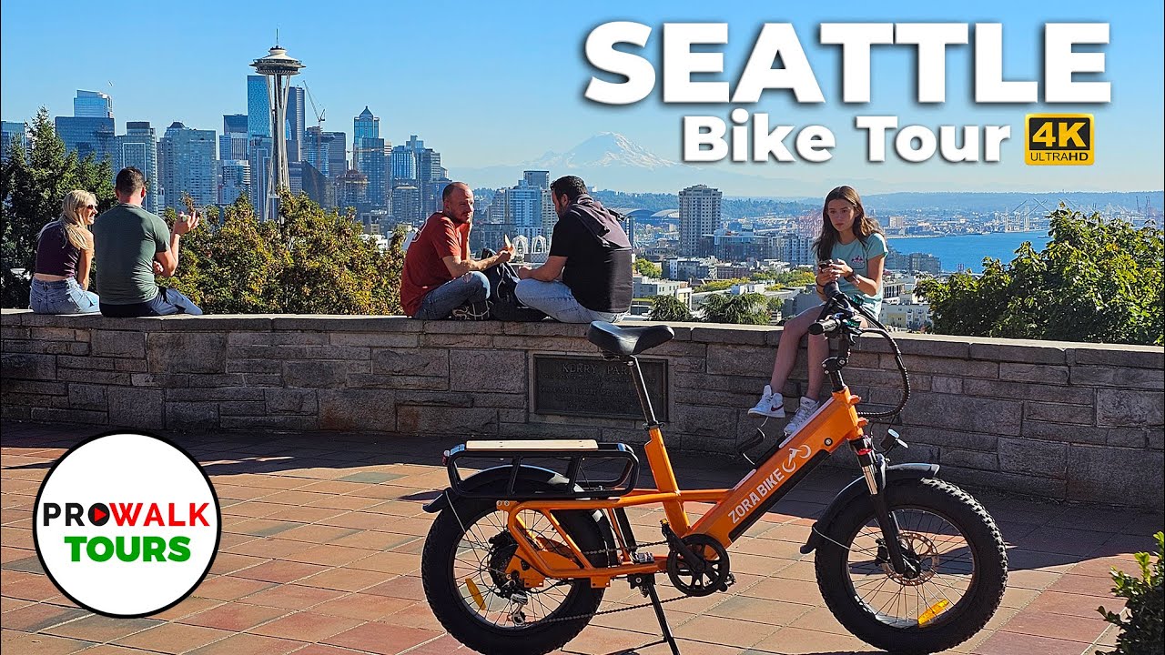 Bike Tour of Seattle - 45 Miles!  4K 60fps with Captions - Prowalk Tours