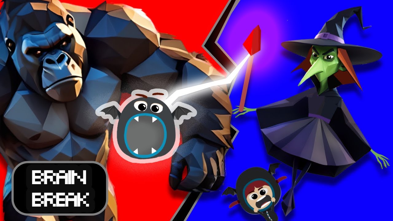 WE'RE GOING ON GORILLA HUNT VS WITCH MAGIC MONSTER STORY | ENGLISH CARTOON STORIES FOR CIRCLE TIME