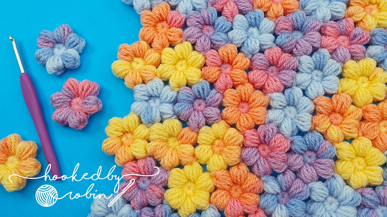 Crochet Puff Flowers & How to Join As You Go - NO SEWING! 🌸