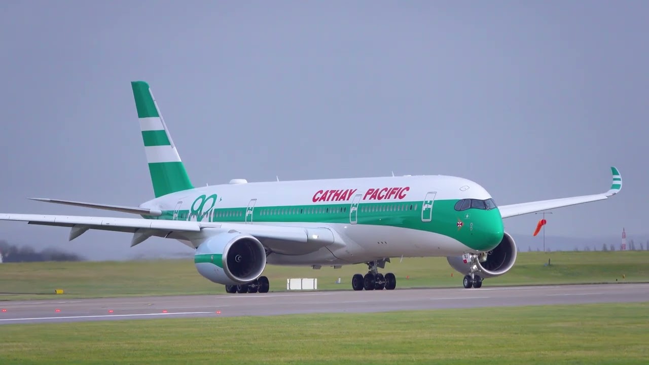 First Visit Cathay Pacific B-LRJ 80th Anniversary Livery Airbus A350 CX216 Manchester To Hong Kong