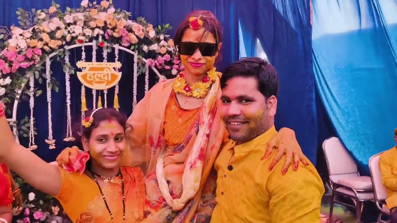 Pooja ki sadi  haldi rasam