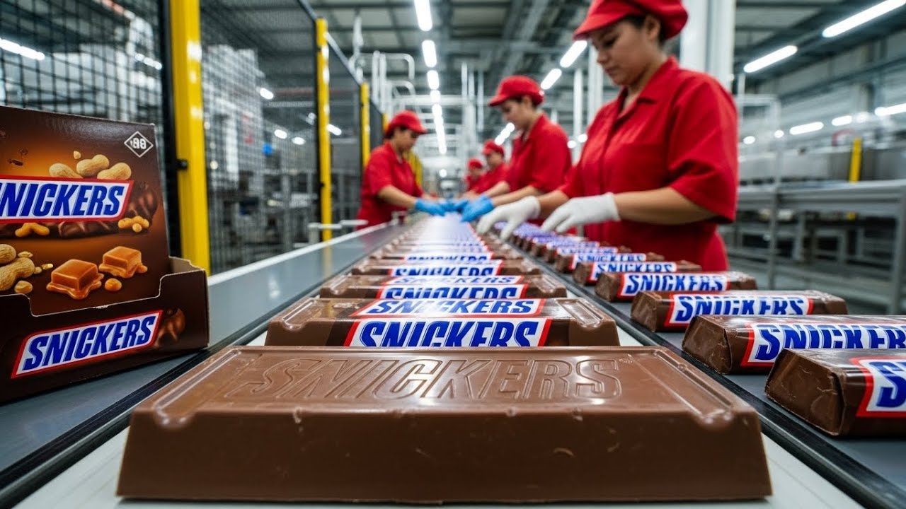 Inside a Snickers Bar Factory: From Peanuts & Cocoa Beans to Wrapped Chocolate Bars (Full Process)