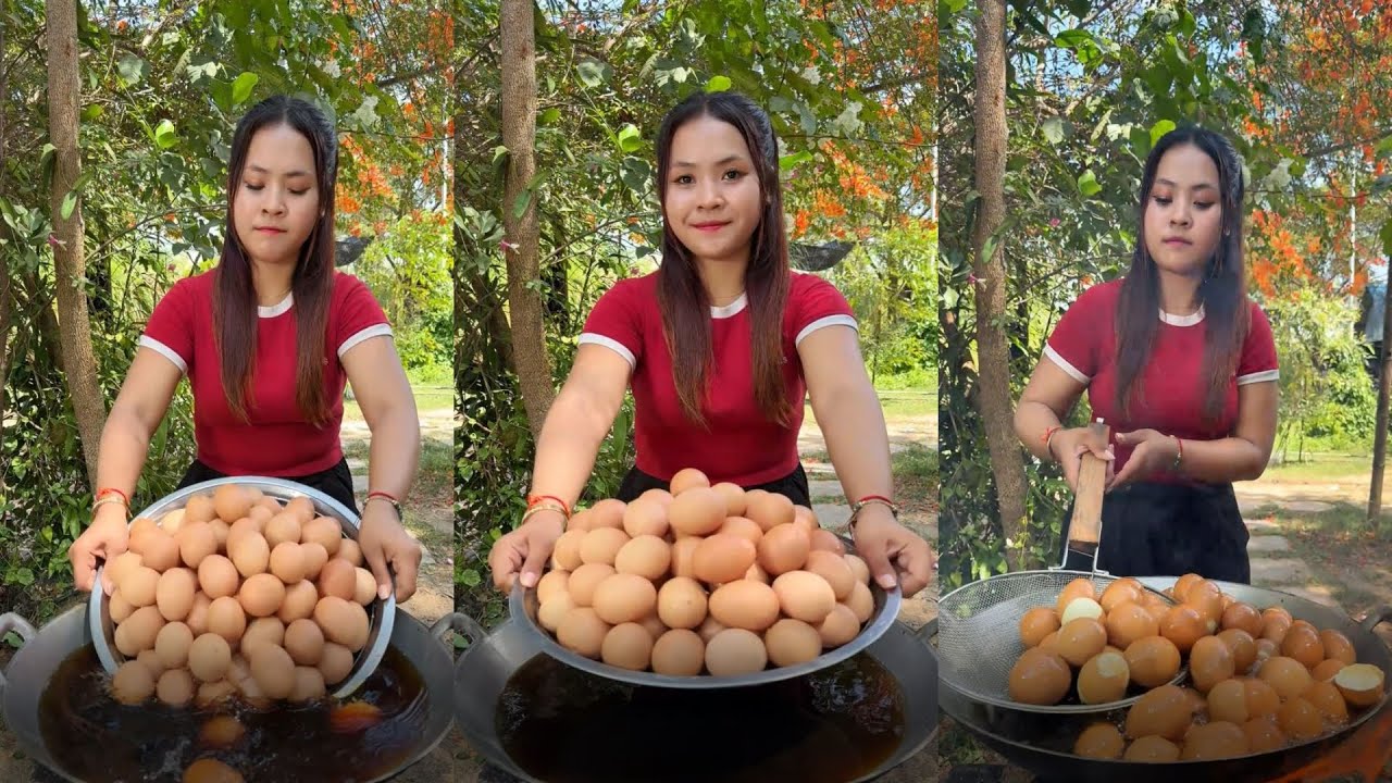 Amazing cooking yummy deep fried egg recipe