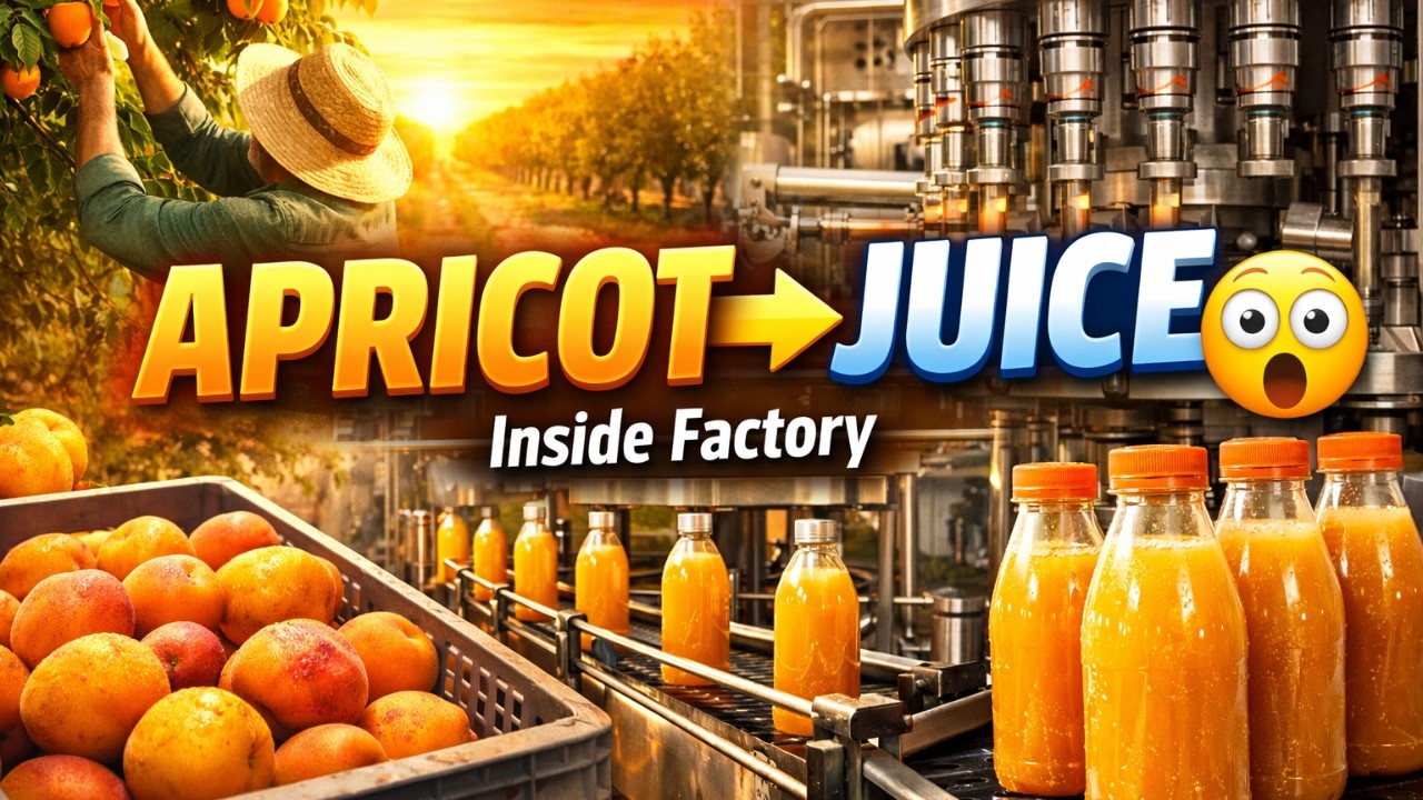 How Apricot Juice is Made in a Real Factory — Complete Process from Orchard to Bottle