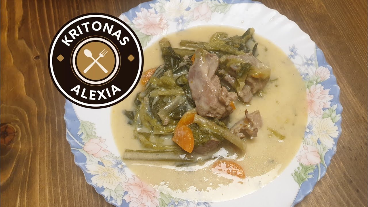 Κρέας με αντίδια & ραδίκια αυγολέμονο Eggnog meat with vegetables |kritonas alexia