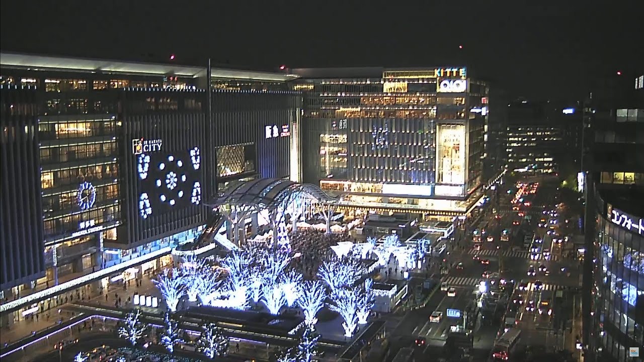 【ライブカメラ】ＪＲ博多駅前　【福岡市】Hakata Station in FUKUOKA