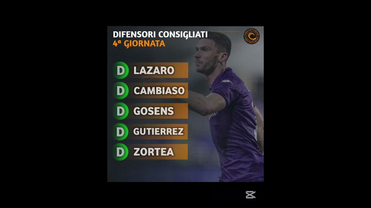 Consigliati 4&ordf; giornata