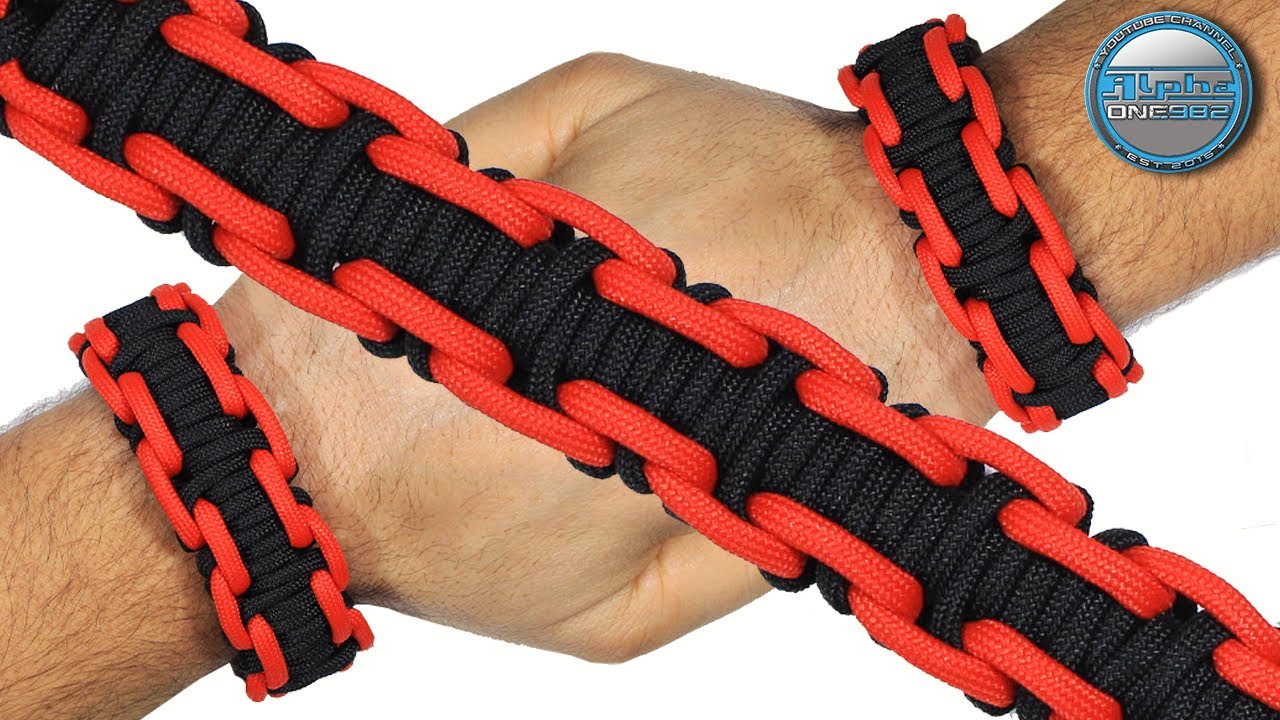 How To Make a Paracord Bracelet Chain Wrap Wide Paracord Bracelet Tutorial DIY